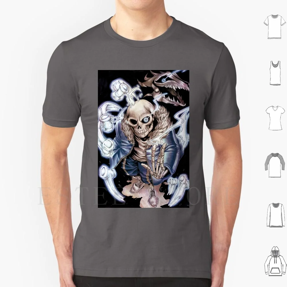 Sans T Shirt Cotton Men Diy Print Sans Skeleton Undertale Warm Run Battle Illustration Myriam Savini Art Mychron