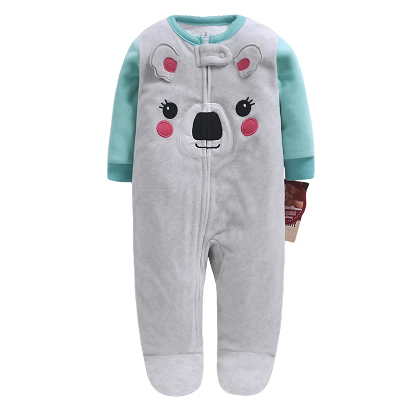 gray Одежда для новорожденных; детские комбинезоны; костюм животного из мягкого флиса; Комбинезоны для маленьких девочек с длинными рукавами; Одежда для новорожденных мальчиков - Цвет: gray
