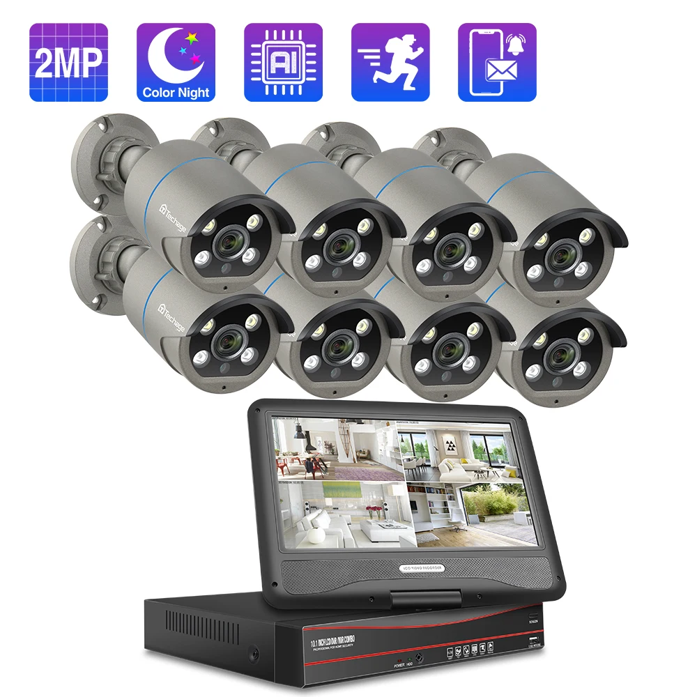 Techage 8CH 1080P HD POE IP Camera 10
