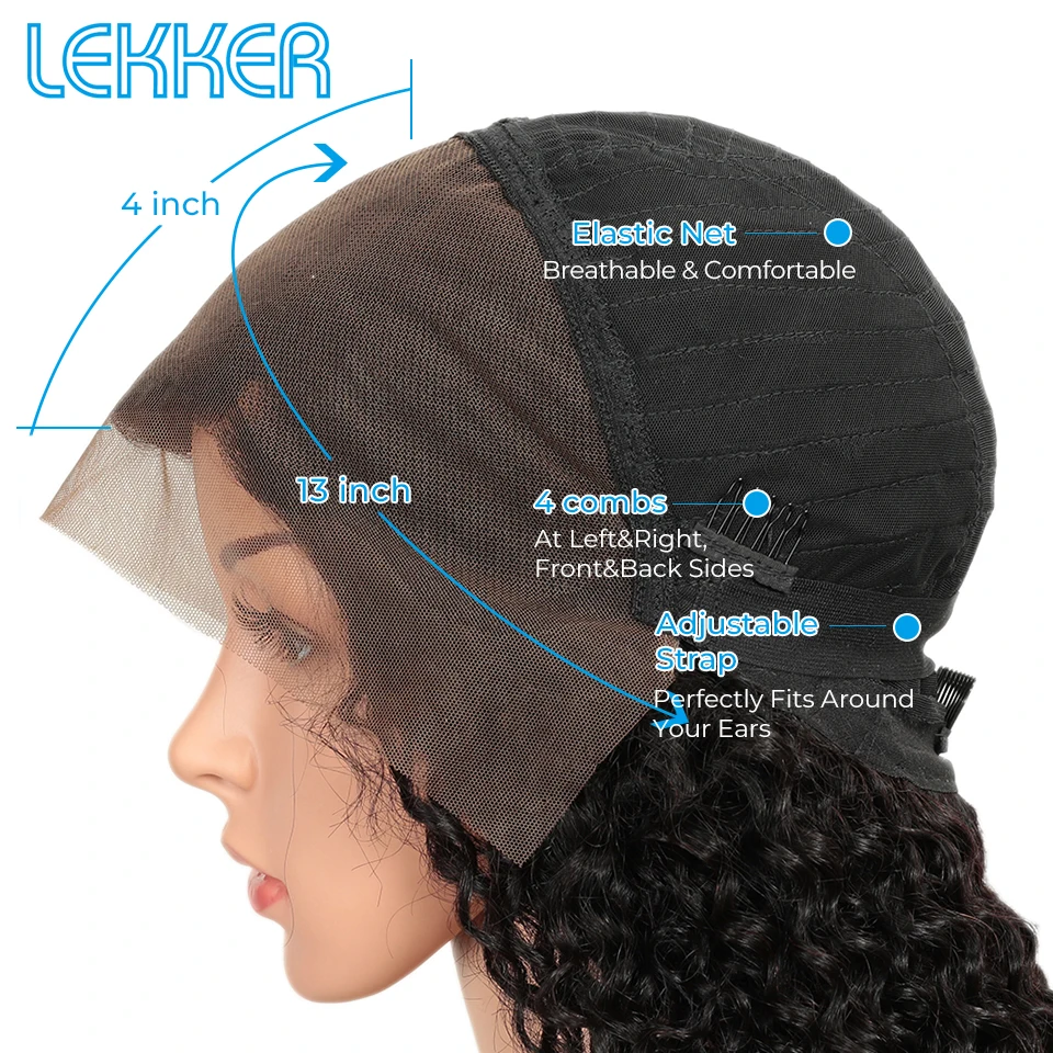 Lekker афро парик из бразильских курчавых, Волосы remy Синтетические волосы на кружеве человеческих волос парики короткие Боб 13X4 кружево парики длинные боб вьющиеся человеческие волосы Extenstions