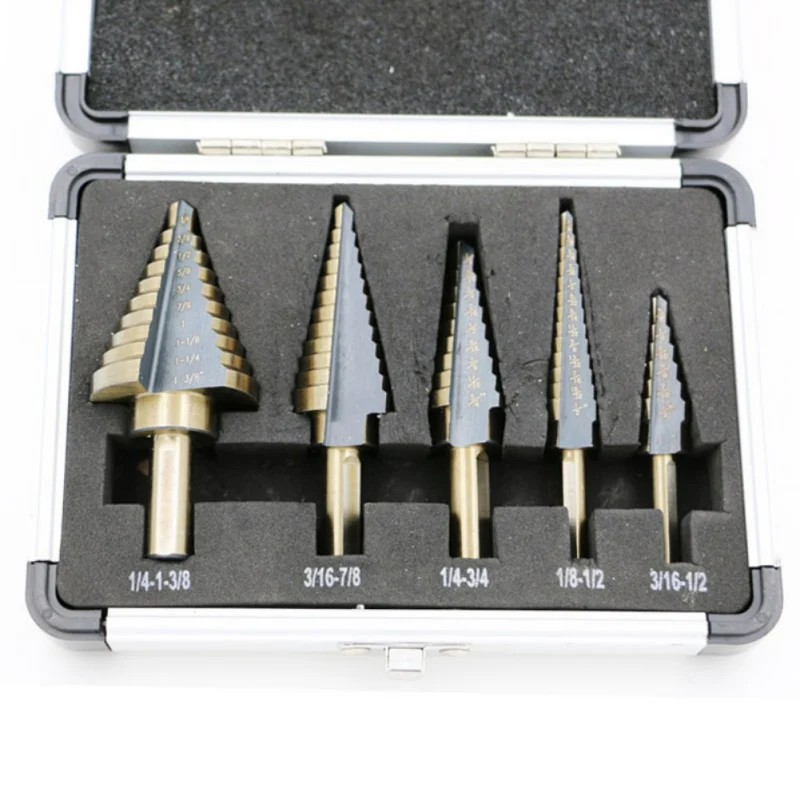 

5pcs Hex Cobalt Step Drill Bit Stainless Steel Metal Hole Opener Countersunk Head Pagoda Drill Home Metal Processing Tools