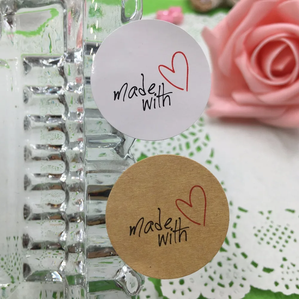 

5000pcs 3*3cm Kraft paper Sticker For diy Hand Made Gift Cake Candy Paper Tags Self Adhesive Stickers Label
