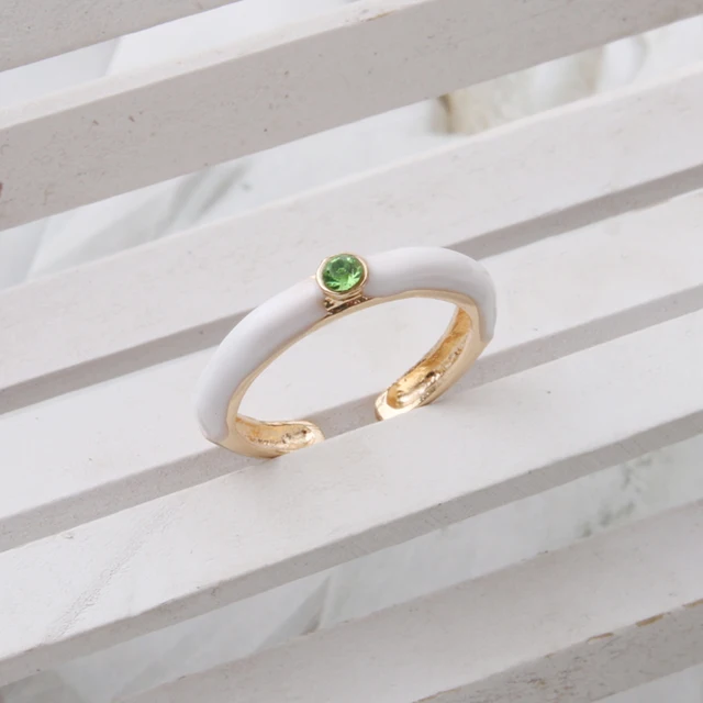 NeeFuWoFu Y2K Multicolor Enamel Dripping Oil Open Ring For Women, Adjustable  Gold Plated Chunky Finger Rings Party Jewelry Dark Khaki