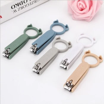 

2in1 Portable Color Random Stainless Steel Slope Shape Nail Clipper Cutter Manicure Trimmer Finger Toe Nail Care Tool
