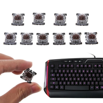 

10Pcs 3 Pin KeyCaps Brown Mechanical Keyboard Switch for Cherry MX Keyboard WXTA