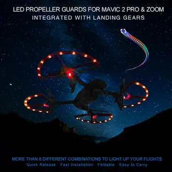 

LED Propeller Guard For DJI MAVIC 2 PRO & Zoom Integrated With Landing Gears Night Flight LED Light