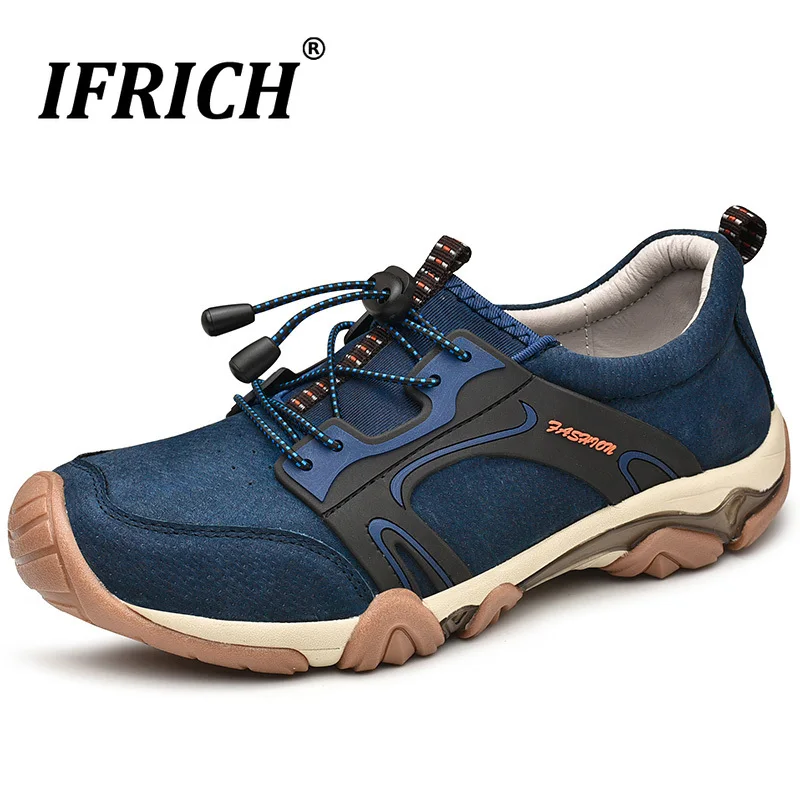 

New Stylish Breathable Hiking Shoes for Men Non-slip Outsole Outdoor Man Boots Elastic Band Walking Male Shoes Youth Sport Shoes