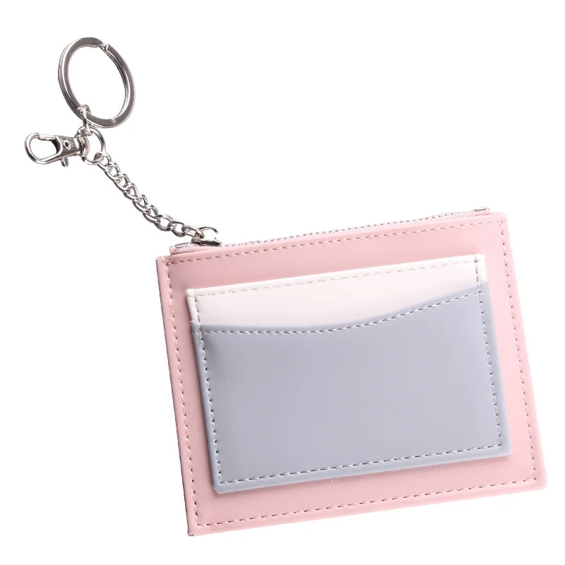 

New Slim Women Small Wallet and Purse Girls Short Leather Credit Card Holders Zipper Wallets Ladies Coin Purses Patchwork Wallet
