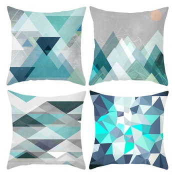 

4pcs Pillow Case Geometry Washable Beautiful Bright Color Practical Pillow Case Pillow Cover For Home Room Sofa