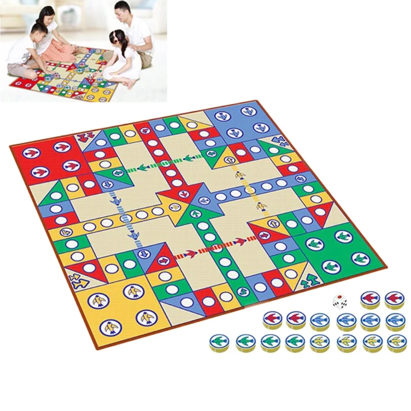 

Flying Chess Carpet Parent-child Game Creeping Mat Kids Aeroplane Chess Rug