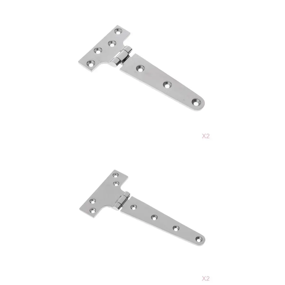 4x Door Barn Trailer Shed Gate Strap T Hinge Heavy Duty Marine Hardware - 316 Stainless Steel - 8 inch 203mm + 6 inch 152mm