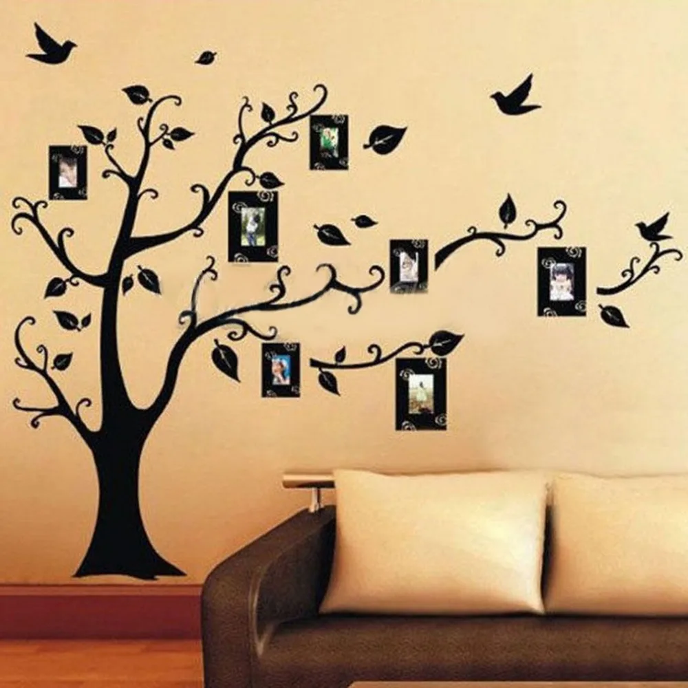 ПВХ черные 70x50 см популярные настенные стикеры Top Po Tree Съемная наклейка домашний