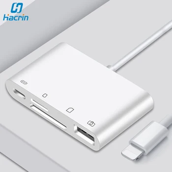 

SD Card Reader For iPhone USB OTG Camera Adapter to Lightning 4 in 1 For ipad IOS iPhone SD TF Card Reader For U-Disk Keyboard