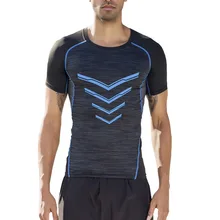 Мужская Летняя компрессионная футболка с короткими рукавами для фитнеса Быстросохнущий материал тренировочная Футболка мужская Беговая Спортивная велосипедная Спортивная уличная футболка