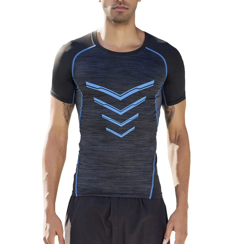 

Mens Summer Compression Fitness Short Sleeve Quick Dry Wicking Training T-Shirt Men Running Gym Cycling Sport Outdoor T Shirt