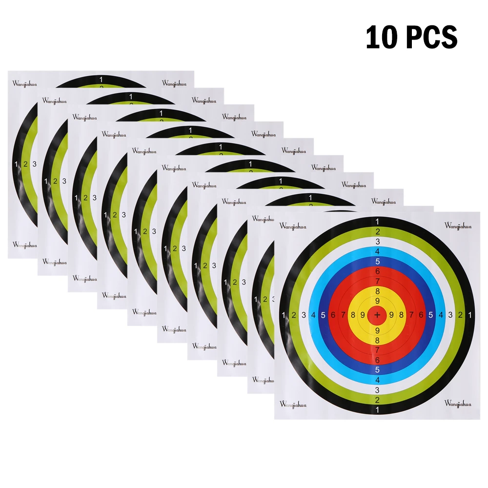 10 pcs 10psc/20 штук Бумажная Мишень квадратный стрел и стрел для стрельбы из лука под бумага для мишени практика Пейнтбол бумага для обучения лист размером 45*45 см - Цвет: 10 pcs
