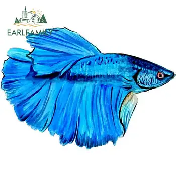 

EARLFAMILY 13cm x 9.2cm Colorful Betta Beta Fish Vinyl Sticker Car Home Truck SUV Boat Decal Animal Car Stickers Graphics