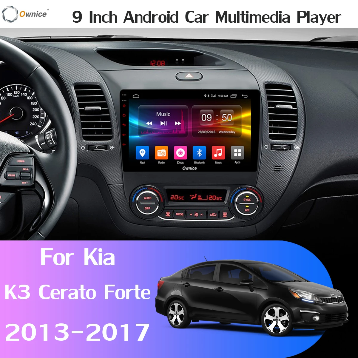 360 ° панорамная камера Android 9,0 4G+ 64G Автомобильный плеер CarPlay DSP gps радио для Kia K3 Cerato 3 Forte 2013