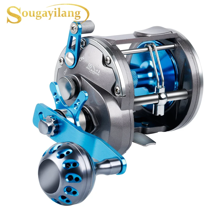 

Sougayilang Trolling Baitcasting Reel Level Wind Full Metal Boat Saltwater Casting Reel -Right Hand