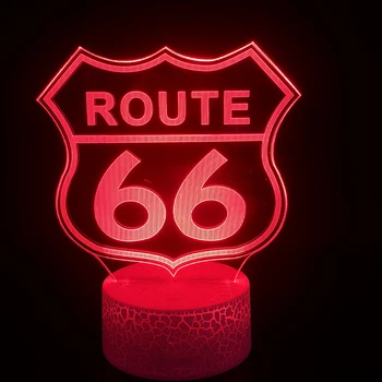 

Bluetooth Speaker Route 66 Led Night Light for Party Home Decoration Gadget Will Rogers Highway Kids Bedroom 3D Nightlight