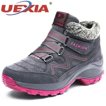 UEXIA; Новинка; зимние женские теплые ботинки; Теплые ботильоны на меху; женские ботинки на высокой танкетке; обувь для пола; pantoufle femme