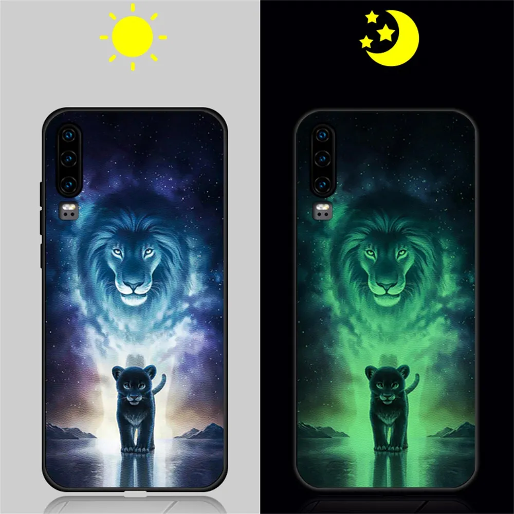 

Phone Case Luminous For Huawei Honor 8 8C 8X Max View 10 Lite Case Silicone Leather Cover For Capa Honor 9 9 X 9X Pro Glow Cover