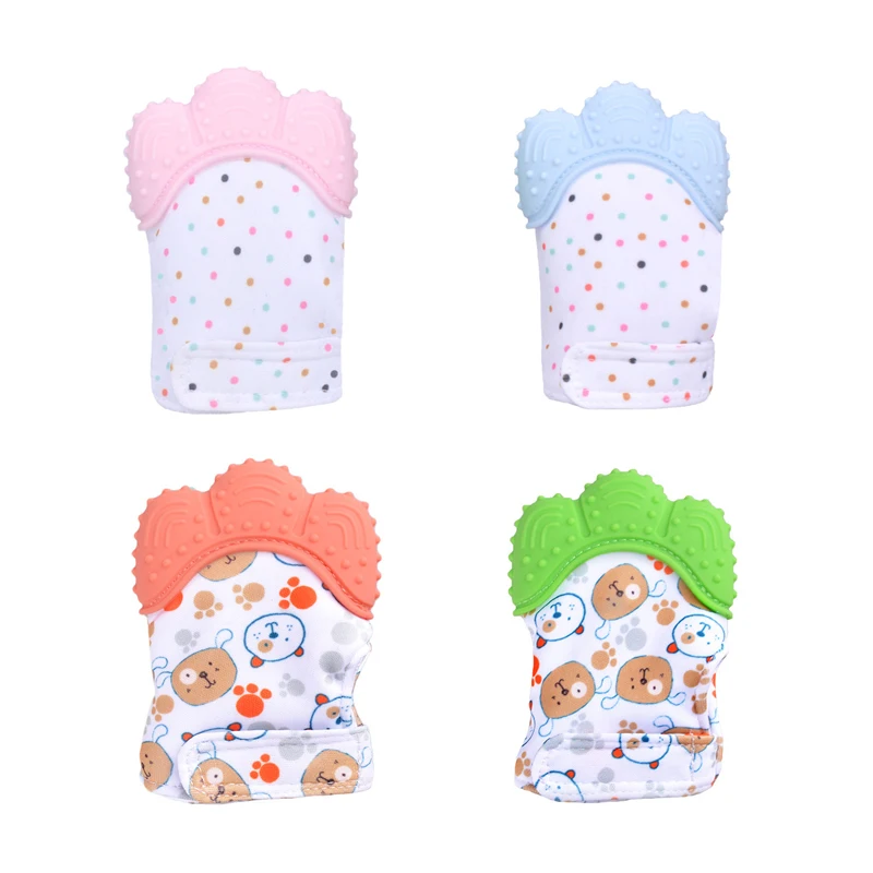 

CY00217 Baby Hand Glove Teether Toys Food Grade Silicone Mitt Prevent Scratches Protection Glove for 3-18 Months Baby Teeth Care