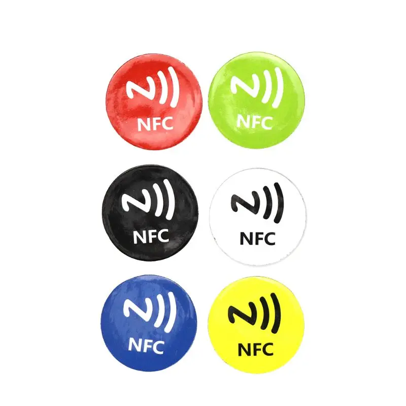 

6PCS NFC Tags Stickers Anti Metal Ntag213 Adhesive Label Metallic Sticker Universal RFID Tag for NFC Mobile Phones