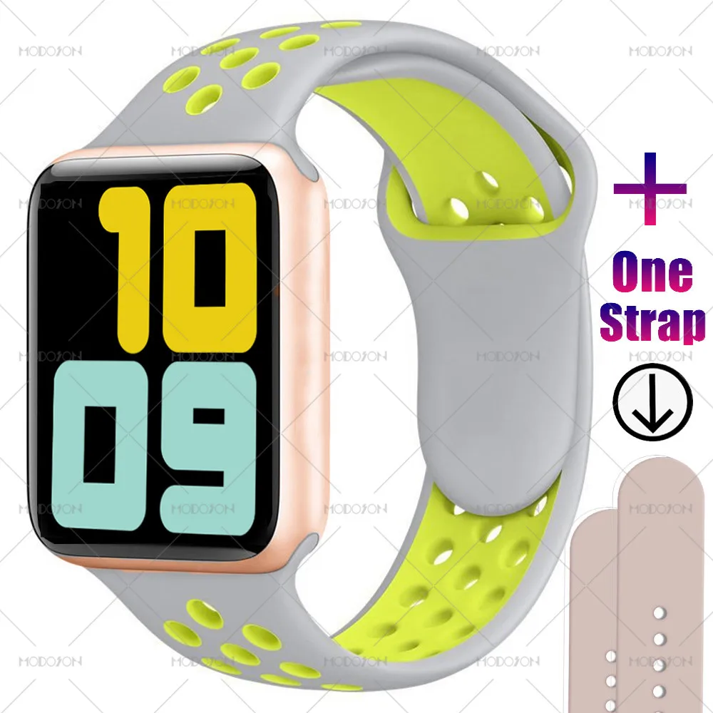 MODOSON Смарт-часы iwo 11 мини серия 5 монитор сердечного ритма браслет кровяное Кислородное давление умные часы для Apple iphone Android - Цвет: gold gray yellow