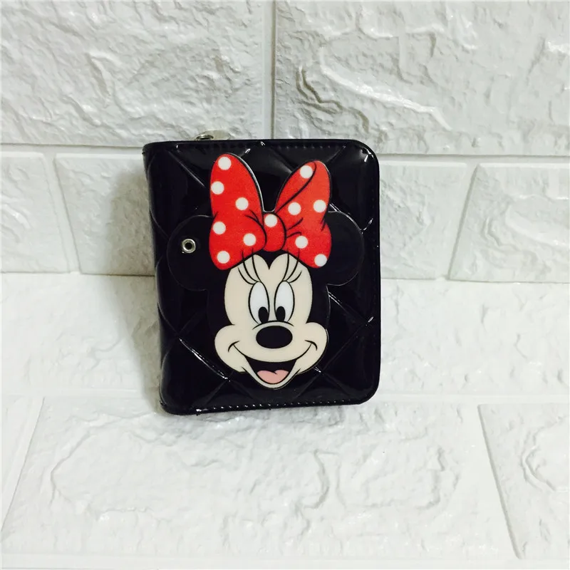 Disney Minnie Cartoon Fashion Women Short Wallet Cute Child Personality Wallet Cute Colorful Female High Quality PU Bags