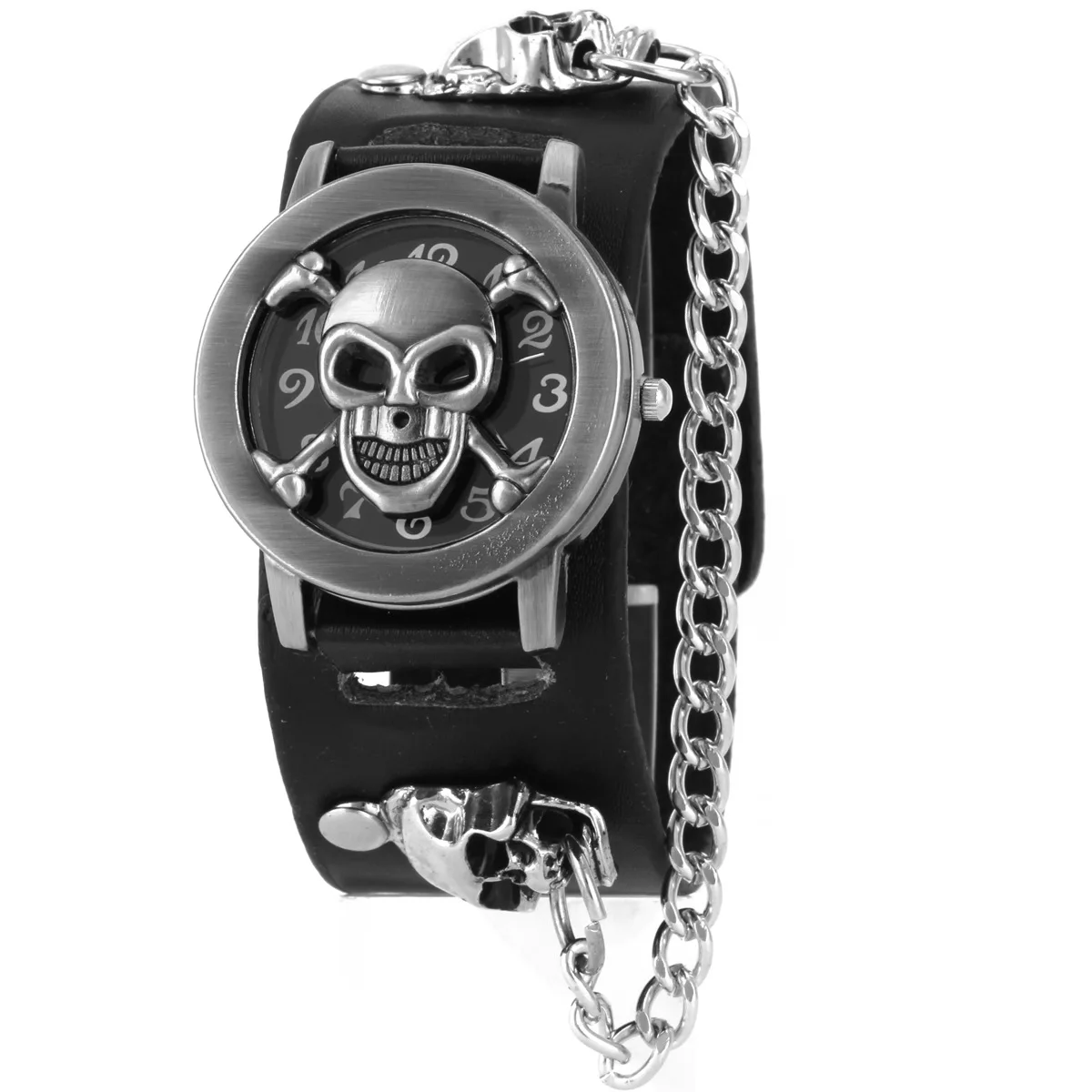 

Skull Necklace Flip Punk Skull with Bracelets B2056 Leather Belt