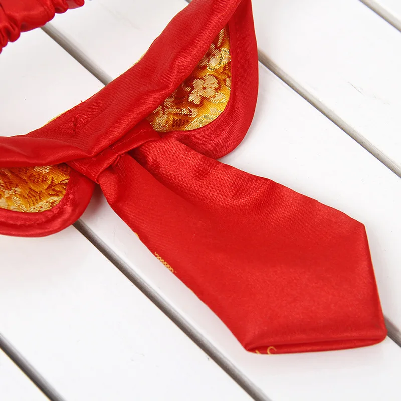 Pets' New Year Clothes Chinese New Year Festive Brocade Warm Neck Ring Autumn And Winter Kitten Chinese-style New Year Fu Charac