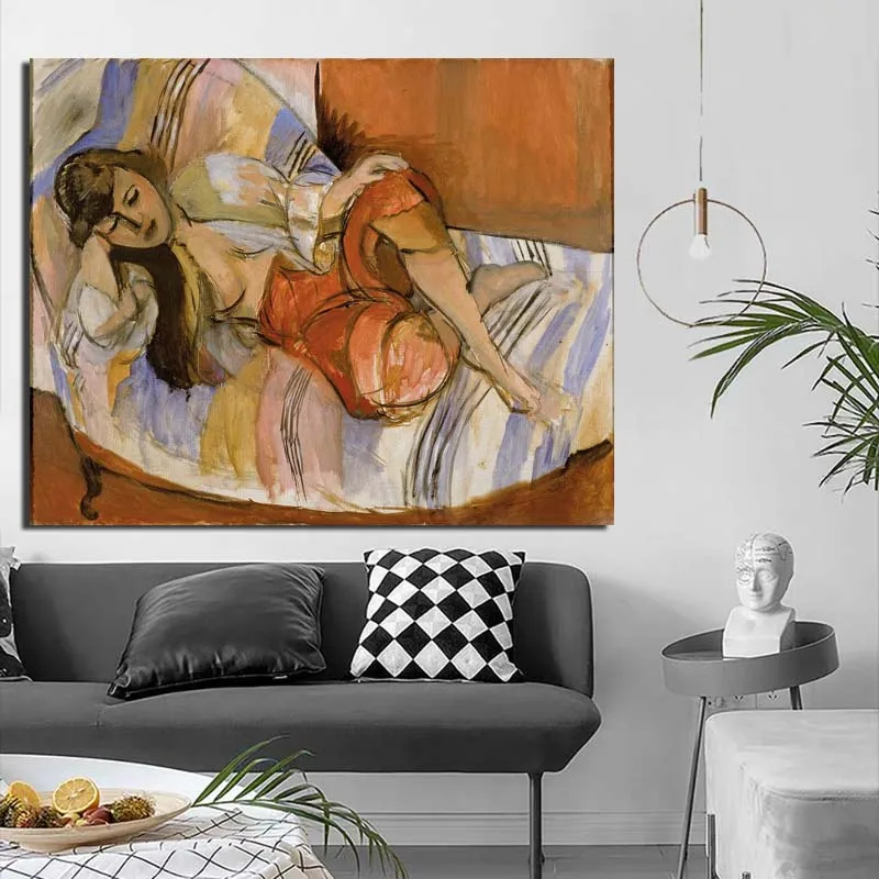 

Matisse Lying Down Sleeping Woman Canvas Painting Print Living Room Home Decoration Modern Wall Art Oil Painting Posters Picture