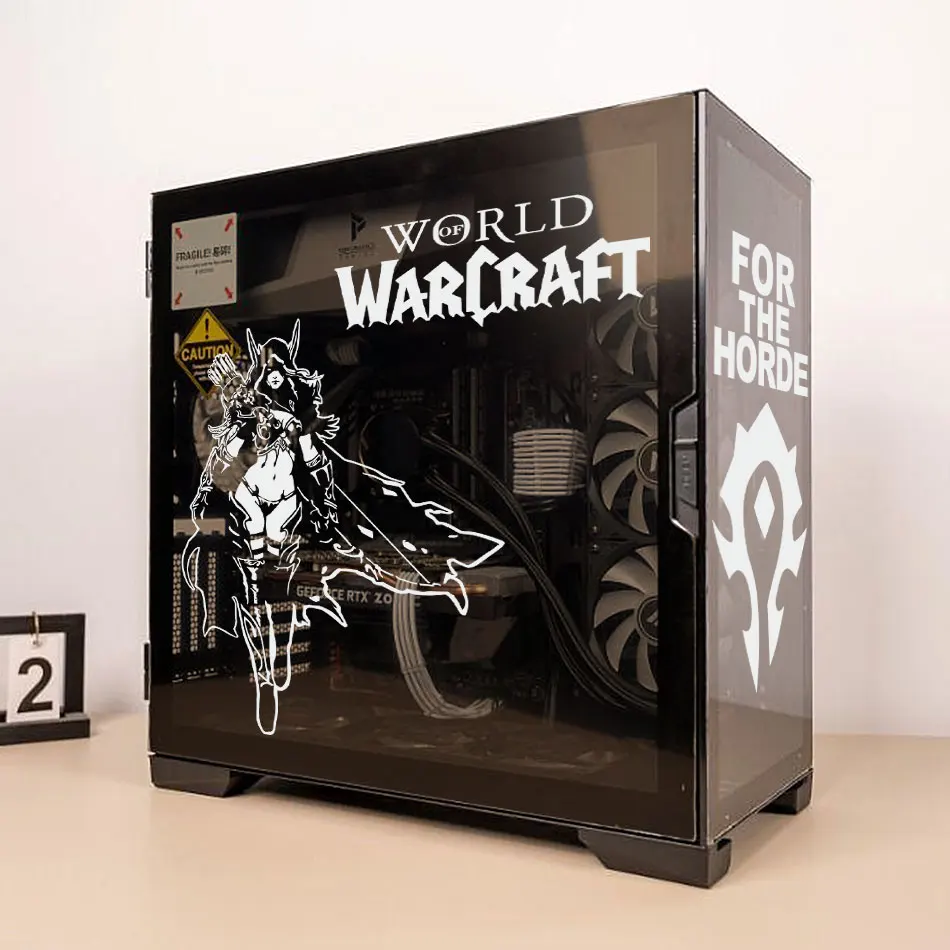 Игровой чехол World of Warcraft для ПК наклейка s ATX Mid компьютера стеклянная декоративная