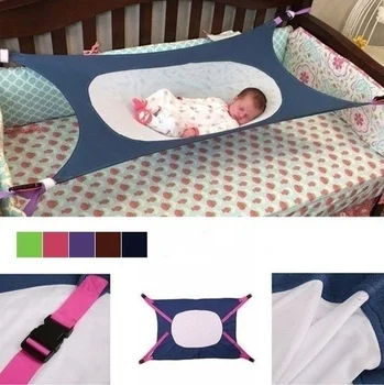 

Infant Baby Hammock Newborn Kid Sleeping Bed Safe Detachable Baby Cot Crib Swing Elastic Hammock Adjustable Net Portable