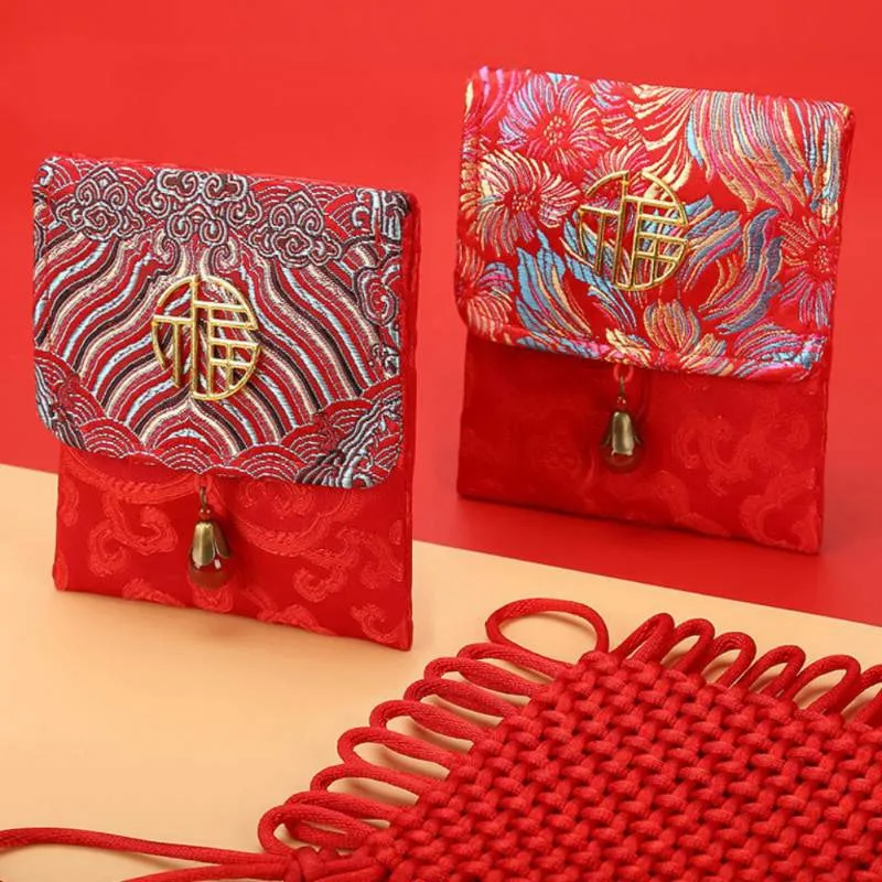 

Embroidered Chinese Jewelry Money Packet Brocade Red Envelopes Exquisite Pattern Coin Purse Pouches New Year Wedding Gift Bag