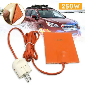 

1pc 250W Car Engine Oil Pan Sump Tank Heater Pad Silicone Oil Heating Pad / Mat Engine Oil Tank Wear Protect US/EU Plug 220-240V