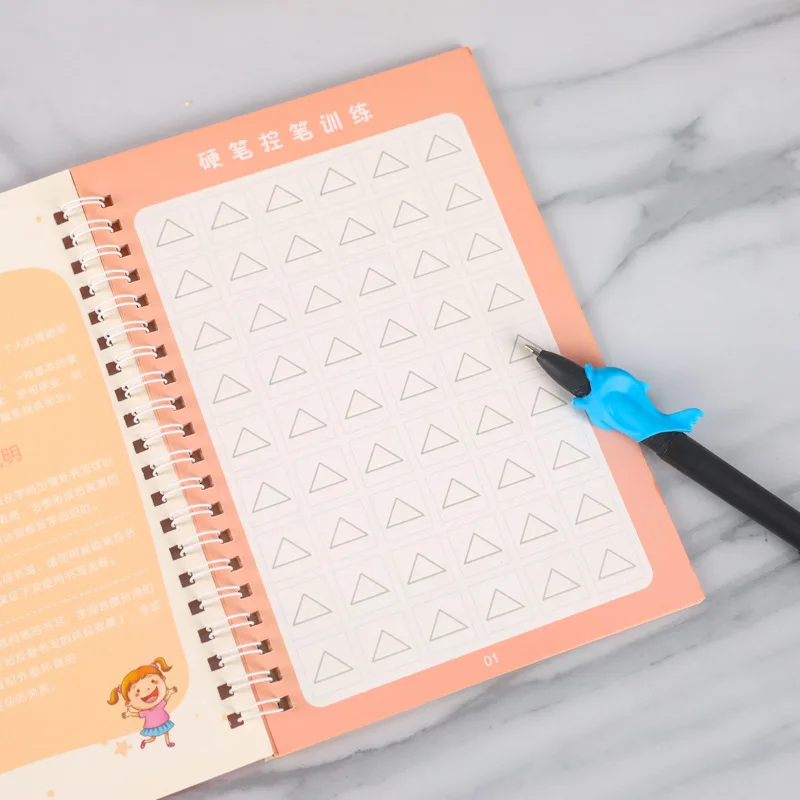 Cuaderno con Control de pluma para niños, juego de escritura de trazo para guardería, principiantes