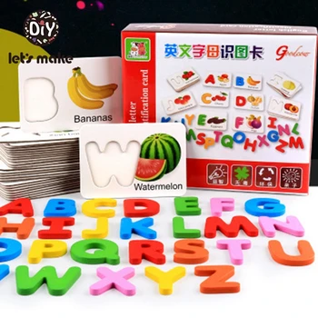 

1 pc Fruit Vegetable English Alphabet Recognition Letter Card Cognitive Children's Educational Early Education Toys