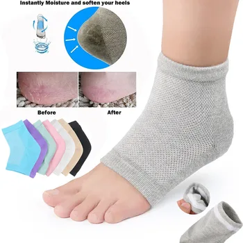 

2PCs Silicone Moisturizing Gel Heel Socks Cracked Foot Skin Care Protectors Kit Set Professional Nursing Health Care Foot Repair