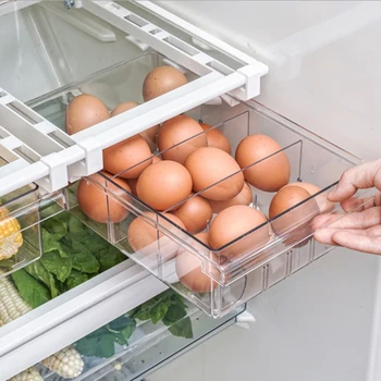 

Durable Refrigerator Organizer Storage Box Food Container Plastic Transparent Fridge Storage Bin Containers Pull-Out Storage Box