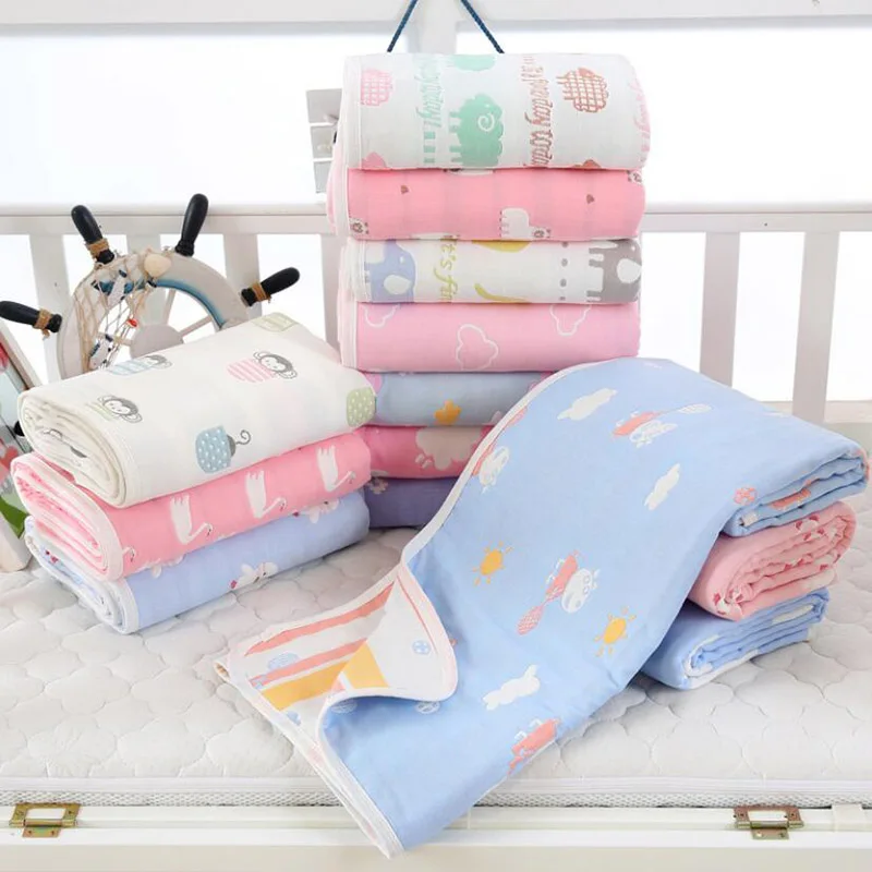 Children Baby Girls Blankets Swaddle Wrap 6 Layers pure Cotton for Kids Newborn 0-6 years infantil toddler bed bedding