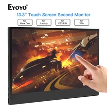 Eyoyo EM13L 13," Портативный ПК Тип USB C игровой сенсорный монитор 1080P ips 72% NTSC HDMI lcd Pantalla для ноутбука дисплей PS4 WiiU