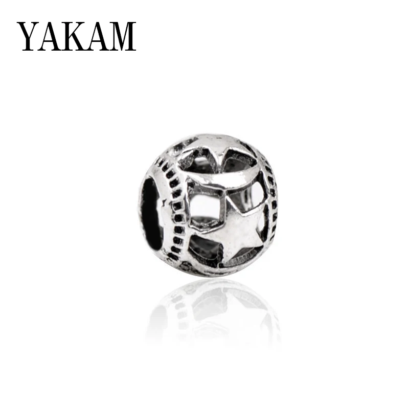 

Fit Original Pandora Charm Round Star Bead Vintage Silver Beads Classic Girl Bracelets & Bangles for Women Jewelry Making Gifts