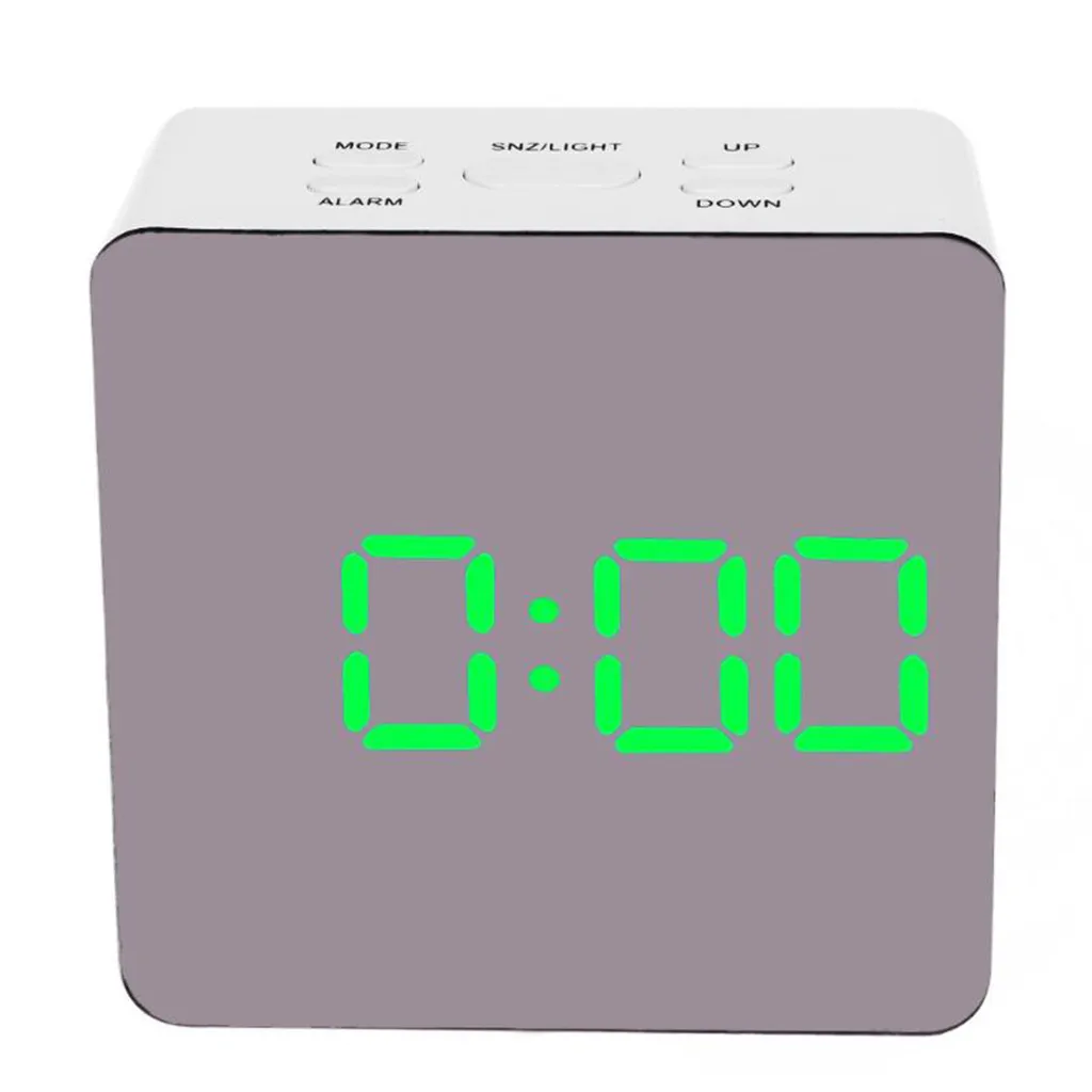 Mirror Alarm LED Clock Digital Table Clock Wake Up Multi Functional Light Electronic Time Temperature Display Despertador - Цвет: Green