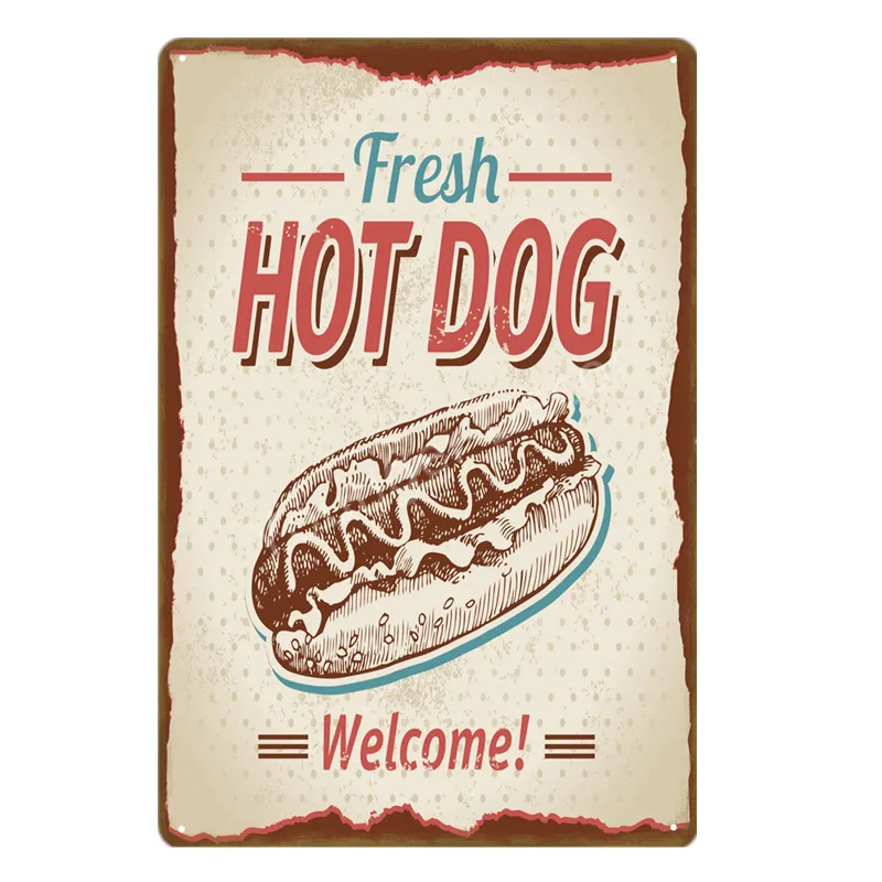 delicious HOTDOGS METAL SIGN RETRO VINTAGE 6X8IN  fast food cafe 50s diner 