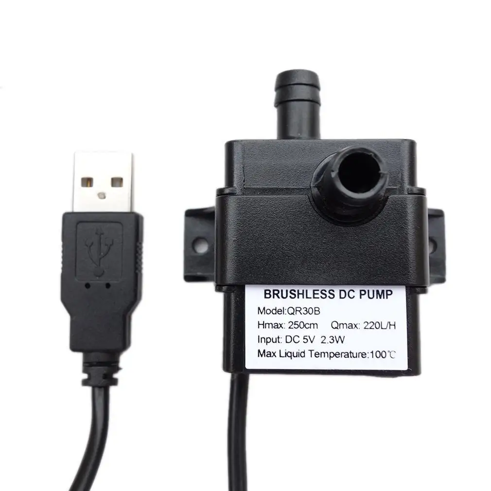 Низкая Шум QR30B DC 5V 2 3 W 220L/ч Водонепроницаемый IP68 Процессор безщеточный Водяной