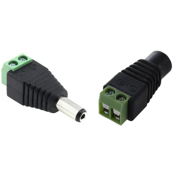 

10 Pcs 2.1X5.5mm Male Jack DC with 5X DC Power Female Jack 5.5X 2.1mm Connector Cable Adapter Plug CCTV DVR Camera