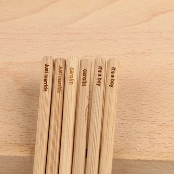 

10pairs 24cm Custom name date Bamboo chopsticks Personalized your text wedding Party gift for guests