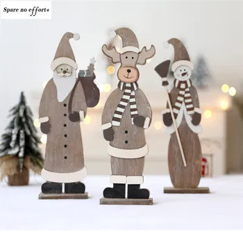 

Christmas Santa Claus Elk Wooden Pendants Xmas Tree Ornaments Home Decorations New Year Christmas Decorations For Home Navidad